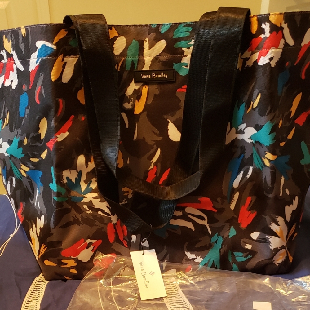 NWT-Vera Bradley Splash Floral Tote Bag - Picture 7 of 7